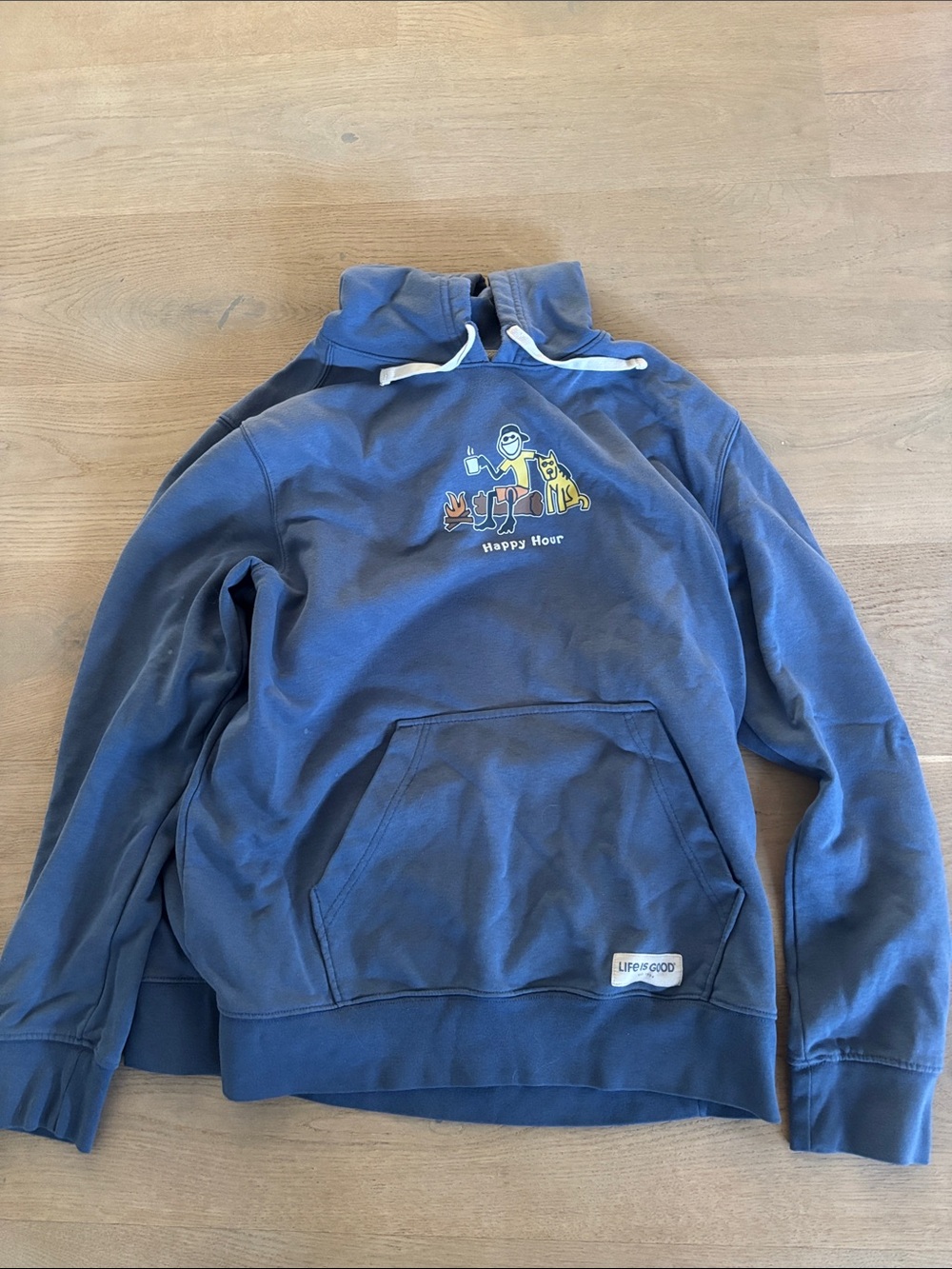 Life Is Good Blue "Happy Hour" Pullover Hoodie